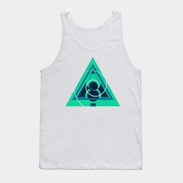 Geometric abstract dimension blue futuristic Tank Top by carolsalazar